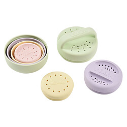 BÉABA Lot de 4 Jouets de Bain Silicone - Menthe au Lait Multi Couleurs pas cher