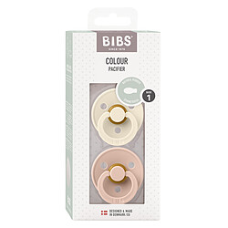 Bibs Lot de 2 Sucettes Symétriques Colour Ivory & Blush - 0/6 Mois
