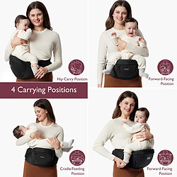 Avis Momcozy Porte-bébé Hip Seat Medium - Noir