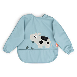 Done by Deer Bavoir à Manches avec Poche Tiny Farm Bleu - 6/18 Mois