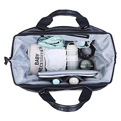 Childhome Mommy Bag Large Signature Similicuir - Noir pas cher