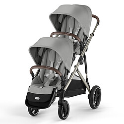 Cybex Poussette Double Gazelle S Châssis Silver - Stone Grey