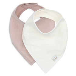 Jollein Lot de 2 Bavoirs Bandana Gaze de Coton - Wild Rose & Oatmeal