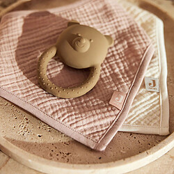 Jollein Lot de 2 Bavoirs Bandana Gaze de Coton - Wild Rose & Oatmeal