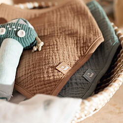 Jollein Lot de 2 Bavoirs Bandana Gaze de Coton - Sea Green & Biscuit