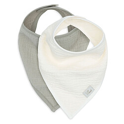 Jollein Lot de 2 Bavoirs Bandana Gaze de Coton - Olive Green & Oatmeal