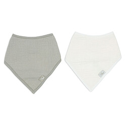 Avis Jollein Lot de 2 Bavoirs Bandana Gaze de Coton - Olive Green & Oatmeal