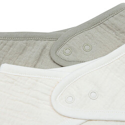 Acheter Jollein Lot de 2 Bavoirs Bandana Gaze de Coton - Olive Green & Oatmeal