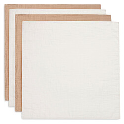 Jollein Lot de 4 Petits Langes - Biscuit & Ivory  