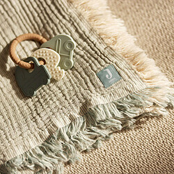 Jollein Couverture Berceau Fringe - Sea Green