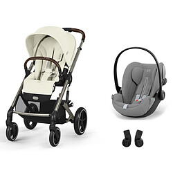 Cybex Poussette Duo Balios S Lux Cadre Taupe et Siège Auto Cloud G Plus i-Size - Seashell Beige & Stone Grey