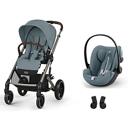 Cybex Poussette Duo Balios S Lux Cadre Taupe et Siège Auto Cloud G Plus i-Size - Stormy Blue