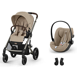 Cybex Poussette Duo Balios S Lux Cadre Taupe et Siège Auto Cloud G Plus i-Size - Almond Beige