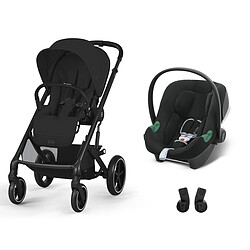 Cybex Poussette Duo Balios S Lux Cadre Noir et Siège Auto Aton B2 i-Size - Moon Black & Volcano Black