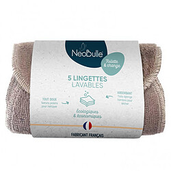 Neobulle Lot de 5 Lingettes Lavables - Beige