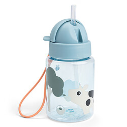 Done by Deer Gourde avec Paille Tiny Farm Bleu - 280 ml
