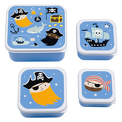 A Little Lovely Company Lot de 4 Boîtes à Goûter - Pirates