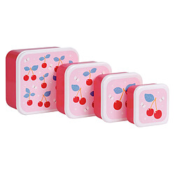 Avis A Little Lovely Company Lot de 4 Boîtes à Goûter - Cerises