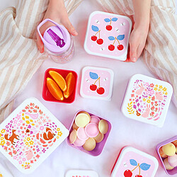 A Little Lovely Company Lot de 4 Boîtes à Goûter - Fleurs du Jardin