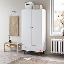Vox Meubles Armoire 2 Portes Mid II - Blanc et Noyer