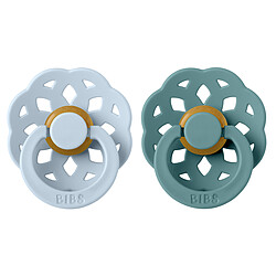 Bibs Lot de 2 Sucettes Rondes Boheme Baby Blue & Island Sea - 6/18 Mois