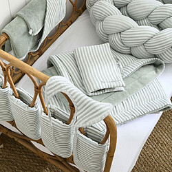 BB&Co Tour de Lit Modulable et Respirant - Rayé Vert de Gris