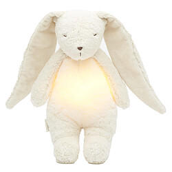 Peluche Veilleuse Musicale Lapin Moonie Blanc Polaire