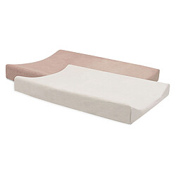 Jollein Lot de 2 Housses de Matelas à Langer - Wild Rose & Ivory