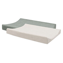 Jollein Lot de 2 Housses de Matelas à Langer - Sea Green & Ivory 