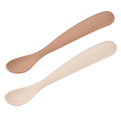 BÉABA Lot de 2 Cuillères 1er Âge Silicone - Clay Earth