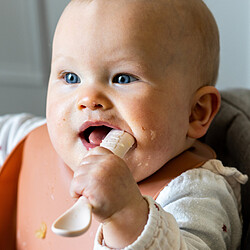 BÉABA Lot de 2 Cuillères 1er Âge Silicone - Clay Earth