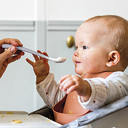 BÉABA Lot de 2 Cuillères 1er Âge Silicone - Galet
