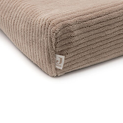 Jollein Housse Matelas à Langer Cloudy Rib - Milky Coffee pas cher