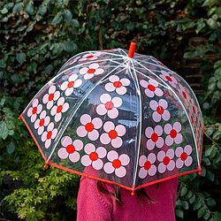 Rex London Parapluie Transparent - Pink Daisy