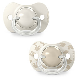 Suavinex Lot de 2 Sucettes Symétriques SX Pro Birdies Beige - 6/18 Mois