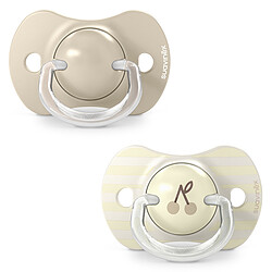 Suavinex Lot de 2 Sucettes Symétriques SX Pro Birdies Beige - 18 Mois +