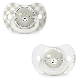 Suavinex Lot de 2 Sucettes Symétriques SX Pro Night & Day Wild and Free Gris - 6/18 Mois