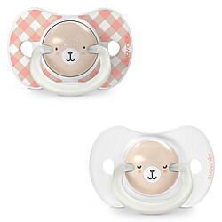 Suavinex Lot de 2 Sucettes Symétriques SX Pro Night & Day Wild and Free Rose - 0/6 Mois