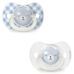 Suavinex Lot de 2 Sucettes Symétriques SX Pro Night & Day Wild and Free Bleu - 6/18 Mois
