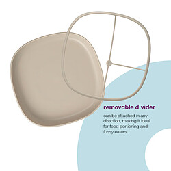 b.box for kids Assiette Compartimentée à Ventouse 2-en-1 - Latte pas cher
