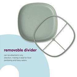 b.box for kids Assiette Compartimentée à Ventouse 2-en-1 - Sage pas cher