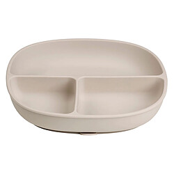 b.box for kids Assiette Compartimentée à Ventouse et Couvercle - Latte pas cher