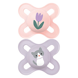 MAM Lot de 2 Sucettes Original Naissance Chat et Fleur - 0/2 Mois