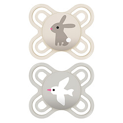 MAM Lot de 2 Sucettes Perfect Lapin et Oiseau - 0/2 Mois