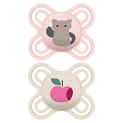 MAM Lot de 2 Sucettes Perfect Chat et Pomme - 0/2 Mois