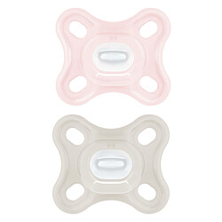 MAM Lot de 2 Sucettes Comfort Silicone Rose - 0/2 Mois