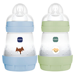 MAM Lot de 2 Biberons Anti-coliques Easy Start Océan et Vert - 160 ml