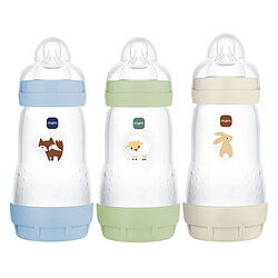 MAM Lot de 3 Biberons Anti-colique Easy Start Océan Vert et Sable - 260 ml