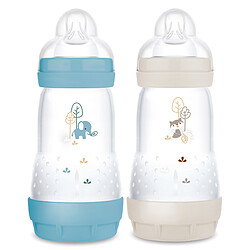 MAM Lot de 2 Biberons Anti-coliques Easy Start Océan et Vert - 260 ml