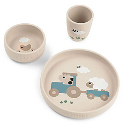 Coffret Repas 3 Pièces Stick & Stay - Tiny Farm Sable